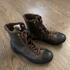 Converse Brown Fur Lined Boot, SZ 7